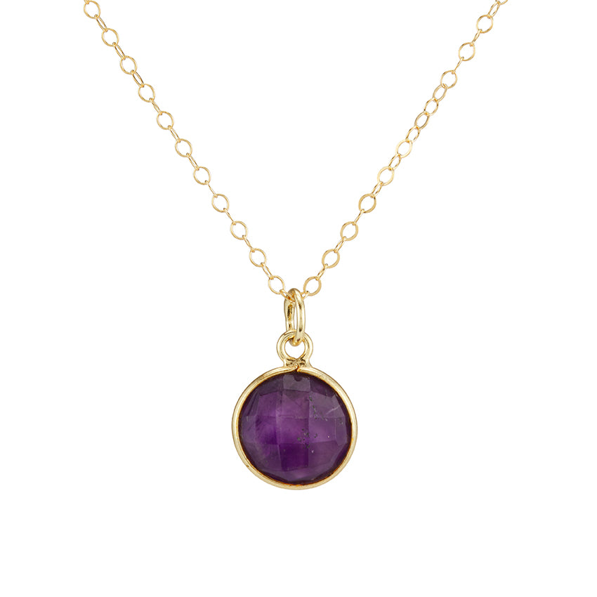 Gold Minimalist Amethyst Necklace – Hide & Stone Jewelry