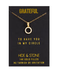 Grateful Circle Pendant Necklace | Gratitude Gift