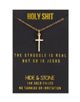 Holy Shit Cross Necklace